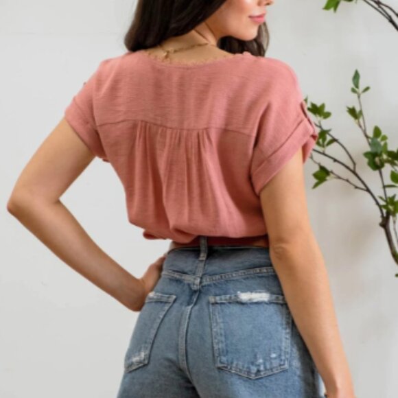 Paradise Dusty Apricot Lace Top - Picture 5 of 7